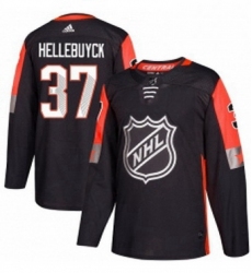 Mens Adidas Winnipeg Jets 37 Connor Hellebuyck Authentic Black 2018 All Star Central Division NHL Jersey 