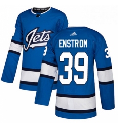 Mens Adidas Winnipeg Jets 39 Tobias Enstrom Authentic Blue Alternate NHL Jersey 
