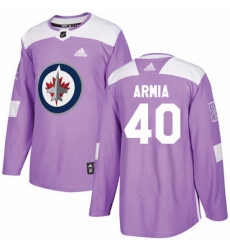 Mens Adidas Winnipeg Jets 40 Joel Armia Authentic Purple Fights Cancer Practice NHL Jersey 