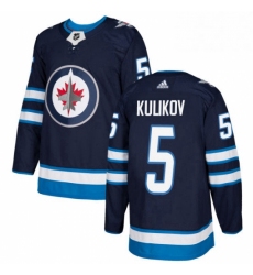 Mens Adidas Winnipeg Jets 5 Dmitry Kulikov Premier Navy Blue Home NHL Jersey 