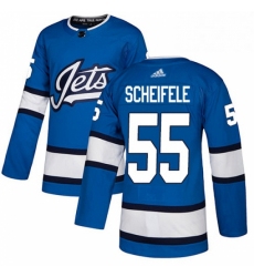 Mens Adidas Winnipeg Jets 55 Mark Scheifele Authentic Blue Alternate NHL Jersey 