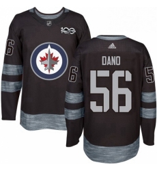 Mens Adidas Winnipeg Jets 56 Marko Dano Authentic Black 1917 2017 100th Anniversary NHL Jersey 