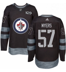 Mens Adidas Winnipeg Jets 57 Tyler Myers Authentic Black 1917 2017 100th Anniversary NHL Jersey 
