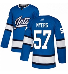 Mens Adidas Winnipeg Jets 57 Tyler Myers Authentic Blue Alternate NHL Jersey 