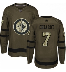 Mens Adidas Winnipeg Jets 7 Ben Chiarot Authentic Green Salute to Service NHL Jersey 
