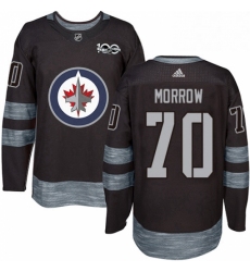 Mens Adidas Winnipeg Jets 70 Joe Morrow Authentic Black 1917 2017 100th Anniversary NHL Jerse