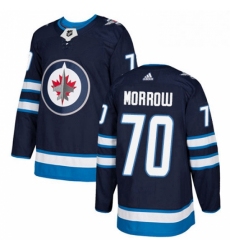 Mens Adidas Winnipeg Jets 70 Joe Morrow Authentic Navy Blue Home NHL Jerse