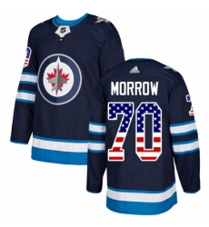 Mens Adidas Winnipeg Jets 70 Joe Morrow Authentic Navy Blue USA Flag Fashion NHL Jersey 
