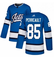 Mens Adidas Winnipeg Jets 85 Mathieu Perreault Authentic Blue Alternate NHL Jersey 