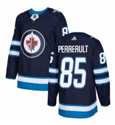 Mens Adidas Winnipeg Jets 85 Mathieu Perreault Authentic Navy Blue Home NHL Jersey 