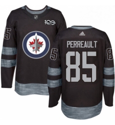 Mens Adidas Winnipeg Jets 85 Mathieu Perreault Premier Black 1917 2017 100th Anniversary NHL Jersey 
