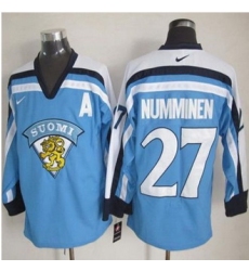Winnipeg-Jets #27 Teppo Numminen Light Blue Nike Throwback Stitched NHL Jersey