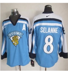 Winnipeg Jets #8 Teemu Selanne Light Blue Nike Throwback Stitched NHL Jersey