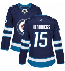 Womens Adidas Winnipeg Jets 15 Matt Hendricks Premier Navy Blue Home NHL Jersey 