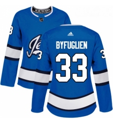Womens Adidas Winnipeg Jets 33 Dustin Byfuglien Authentic Blue Alternate NHL Jersey 