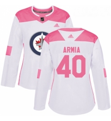 Womens Adidas Winnipeg Jets 40 Joel Armia Authentic WhitePink Fashion NHL Jersey 