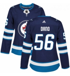 Womens Adidas Winnipeg Jets 56 Marko Dano Premier Navy Blue Home NHL Jersey 