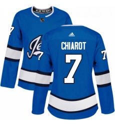 Womens Adidas Winnipeg Jets 7 Ben Chiarot Authentic Blue Alternate NHL Jersey 
