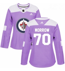 Womens Adidas Winnipeg Jets 70 Joe Morrow Authentic Purple Fights Cancer Practice NHL Jersey 