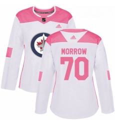 Womens Adidas Winnipeg Jets 70 Joe Morrow Authentic White Pink Fashion NHL Jerse