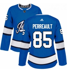 Womens Adidas Winnipeg Jets 85 Mathieu Perreault Authentic Blue Alternate NHL Jersey 