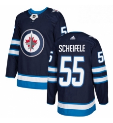 Youth Adidas Winnipeg Jets 55 Mark Scheifele Authentic Navy Blue Home NHL Jersey 