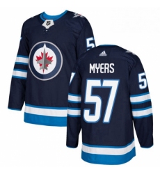 Youth Adidas Winnipeg Jets 57 Tyler Myers Authentic Navy Blue Home NHL Jersey 
