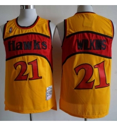 Atlanta Hawks 21 Dominique Wilkins Orange 1986 87 Hardwood Classics Jersey