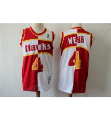 Hawks 4 Spud Webb Red Whhite 1986 87 Hardwood Classics Jersey