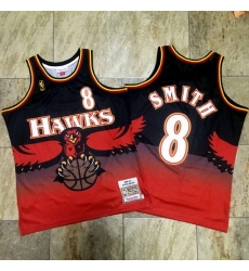 Hawks 8 Steve Smith Red 1996 97 Hardwood Classics Jersey