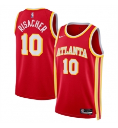 Men Atlanta Hawks 10 Zaccharie Risacher Red 2024 Draft Icon Edition Stitched Jersey