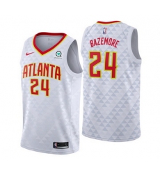 Men Atlanta Hawks 24 Kent Bazemore White Association Edition Stitched Jersey