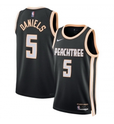 Men Atlanta Hawks 5 Dyson Daniels Black 2025 26 City Edition Stitched Jersey
