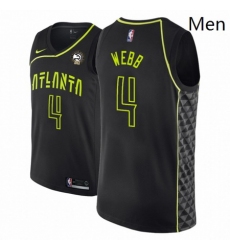 Men NBA 2018 19 Atlanta Hawks 4 Spud Webb 50th Anniversary City Edition Black Jersey
