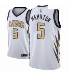 Men NBA 2018 19 Atlanta Hawks 5 Daniel Hamilton City Edition White Jersey 