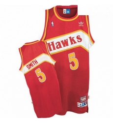 Mens Adidas Atlanta Hawks 5 Josh Smith Swingman Red Throwback NBA Jersey