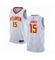 Mens Atlanta Hawks 15 Damian Jones Authentic White Basketball Jersey Association Edition 