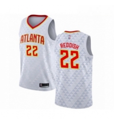 Mens Atlanta Hawks 22 Cam Reddish Authentic White Basketball Jersey Association Edition 