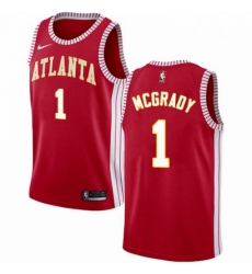 Mens Nike Atlanta Hawks 1 Tracy Mcgrady Authentic Red NBA Jersey Statement Edition