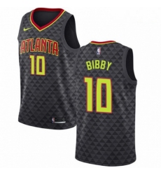 Mens Nike Atlanta Hawks 10 Mike Bibby Swingman Black Road NBA Jersey Icon Edition