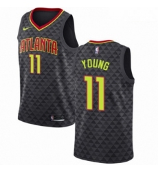 Mens Nike Atlanta Hawks 11 Trae Young Swingman Black NBA Jersey Icon Edition 
