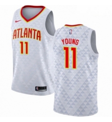 Mens Nike Atlanta Hawks 11 Trae Young Swingman White NBA Jersey Association Edition 