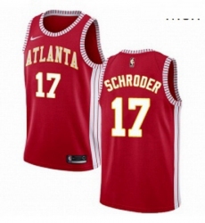 Mens Nike Atlanta Hawks 17 Dennis Schroder Authentic Red NBA Jersey Statement Edition 