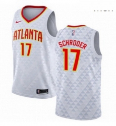 Mens Nike Atlanta Hawks 17 Dennis Schroder Authentic White NBA Jersey Association Edition 