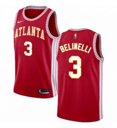 Mens Nike Atlanta Hawks 3 Marco Belinelli Authentic Red NBA Jersey Statement Edition 