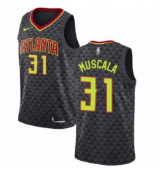 Mens Nike Atlanta Hawks 31 Mike Muscala Authentic Black Road NBA Jersey Icon Edition 