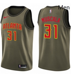 Mens Nike Atlanta Hawks 31 Mike Muscala Swingman Green Salute to Service NBA Jersey 