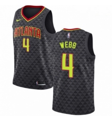 Mens Nike Atlanta Hawks 4 Spud Webb Authentic Black Road NBA Jersey Icon Edition