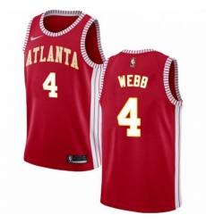 Mens Nike Atlanta Hawks 4 Spud Webb Authentic Red NBA Jersey Statement Edition