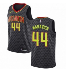 Mens Nike Atlanta Hawks 44 Pete Maravich Authentic Black Road NBA Jersey Icon Edition